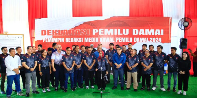 Polri, Dewan Pers, dan Pimpinan Media Deklarasi Pemilu Damai 2024