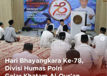Kadiv Humas Polri Gelar Khotmil Quran 78 Kali, Sambut Hari Bhayangkara Ke 78