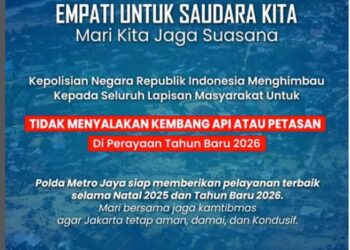 Empati Bencana Sumatera, Polda Metro Jaya Tutup Ruang Pesta Kembang Api saat Malam Tahun Baru